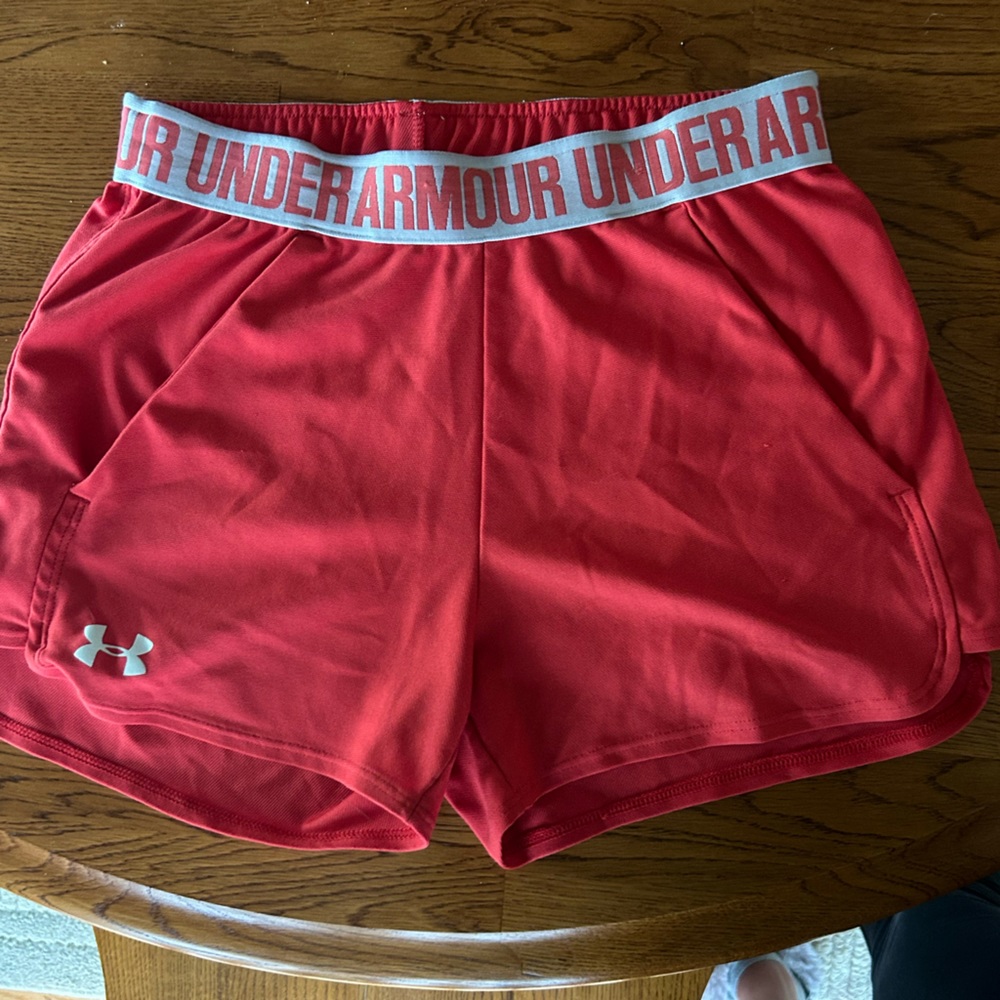 Under Armour Red Athletic Shorts Lightweight Performance Fit